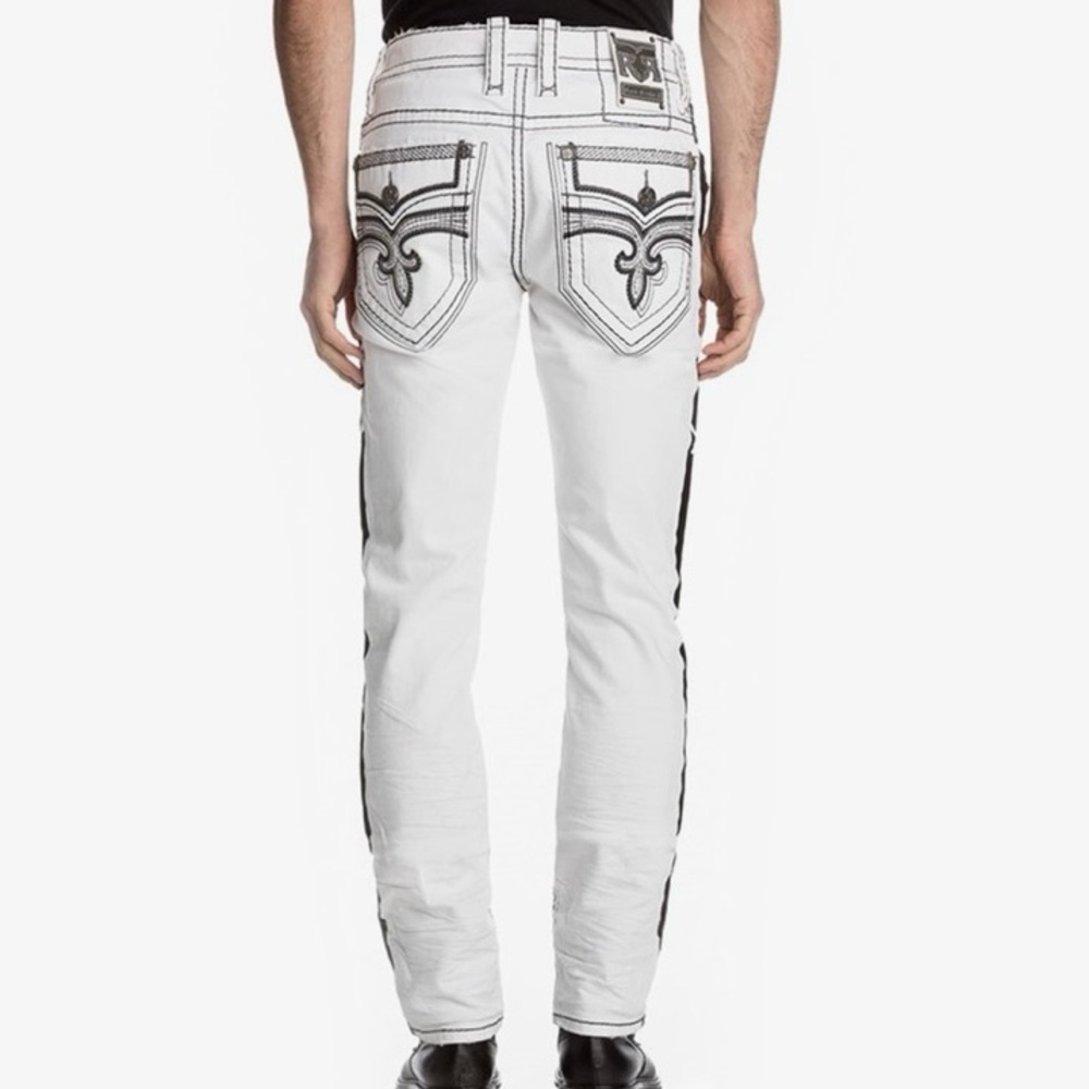 ROCK REVIVAL Barrett ALT Straight Men’s White Jeans $169 *NWT*